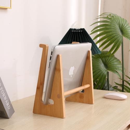 YOCAHAOY Wooden Laptop Stand Vertical Laptop for 13-18.6in Bamboo Stand for Desk,Laptop Stand Compatible with MacBook Air Pro/Dell XPS/Surface pro/HP/Pixelbook/Lenovo,More Laptops 7