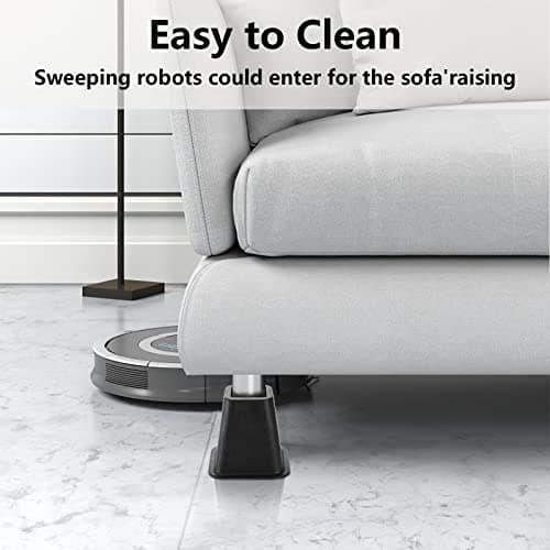 Mezchi 6 Pack Large Bed Furniture Risers, 6 inch Heavy Duty Couch Lift Risers for Sofa, Chair, Cabinet, Desk, High, Durable ABS Plastic, Premium Quality, Supports up to 2200 lbs, Black 7