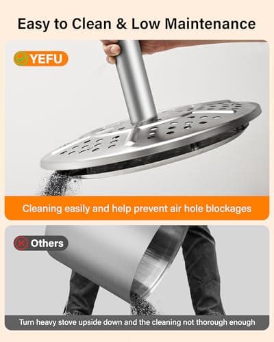 YEFU Fire Pit with Removable Ash-Pan: Smokeless Firepit 304 Stainless Steel Material - Outdoor Fire Pit Silver 19 inch - Smokeless Firepit for Outside Outdoor Patio Camping Backyard 4