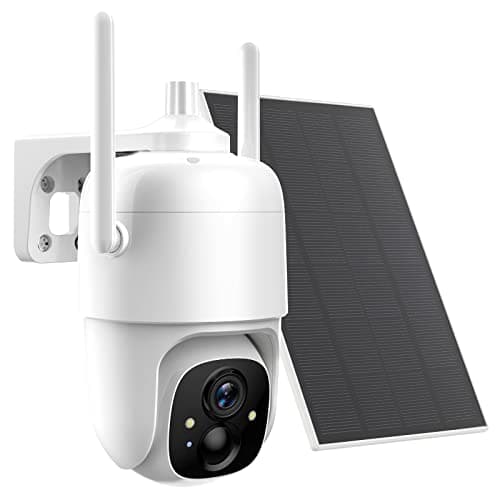 Allweviee Security Cameras Wireless Outdoor, 2K 3MP Pan Tilt 355° View IP65 Waterproof Rechargeable Battery Powered PTZ WiFi Solar Camera with PIR, Color Night Vision,2-Way Talk,Cloud/SD