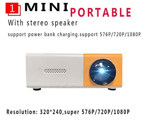 Portable mini projectors LED micro projector 1080P home party meeting theater projector Screen Mirroring Connect phones（Newest upgraded version ） 9