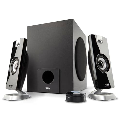 Cyber Acoustics CA-3090 2.1 Speaker System with Subwoofer with 18W of Power – Easy Setup and Convenient Controls, Great for Music, Movies, and Gaming