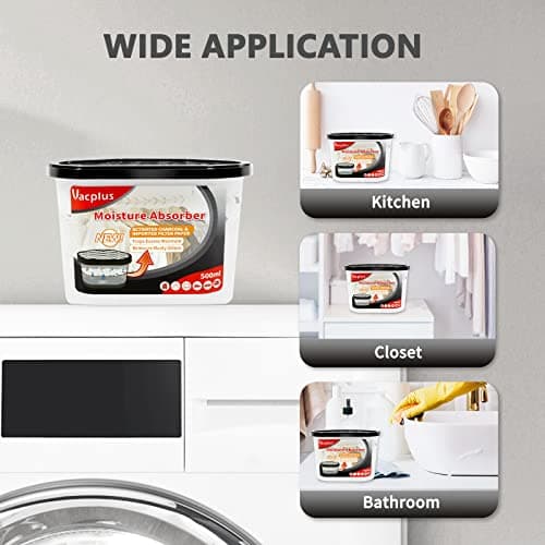 Vacplus Moisture Absorbers 6 Pack, Portable Humidity Absorber Boxes for Your Bathroom, Closet & Car, Dehumidifier with Activated Carbon, 10.5 Oz 8