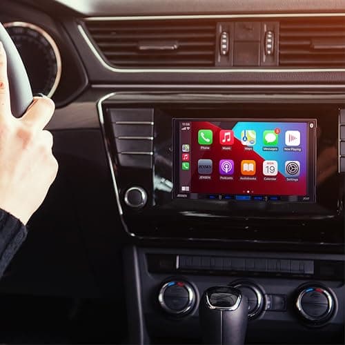 JENSEN J1CA7 7-inch Certified Apple CarPlay Android Auto | Double DIN Touchscreen Car Stereo Radio | Bluetooth Hands Free Calling & Music Streaming | Backup Camera Input | USB Playback & Charging 9