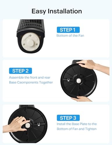 PELONIS 30 Inch Oscillating Tower Fan with 3 Speed Settings and Auto-off Timer, Standing Fan PFT28A2BBB, Black, medium 9