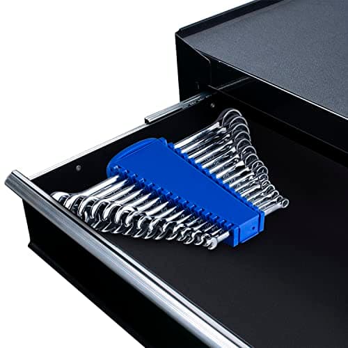 Max Torque 15-Piece Premium Combination Wrench Set, Complete SAE Inch Sizes from 1/4” to 1” with Rack Organizer | Cr-V Steel, Mirror Chrome Finish, Long Pattern, V-Groove Open End and 12-Point Box End 8