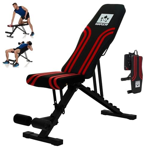 Adjustable Weight Bench - Professional Grade Fitness Equipment for Full Body Workout. Larger Size, Heavy-Duty Steel Construction, 8-Position Backrest, Foldable Design, Ready to Use