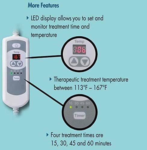 Natural Relief Extra Large Digital Moist Heating Pad with Coral Sand - Automatic Moist Heat - Auto Shut Off - Strap - Negative Ion (27"x14") 5