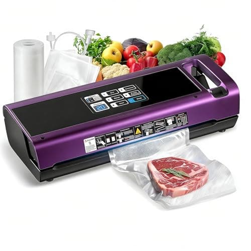 90KPa Portable Vacuum Sealer Machine for Food, One-Touch Open Lid, Detachable & Easy to Clean, Vertical Placement Saves Space, Powerful Suction for Freezer Bags & Food Storage(Purple)