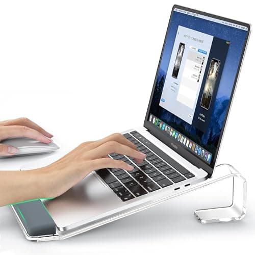 LOXP Acrylic Laptop Stand for Desk, Laptop Stand with Wrist Support, Ergonomic Detachable Laptop Riser, Acrylic Protable, Computer Stand for MacBook Air Pro, HP, Dell, XPS, HP (10-17") Laptops