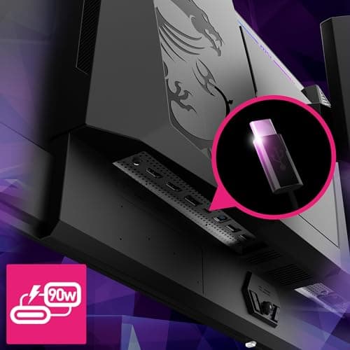 msi MPG 271QRX QD-OLED, 27 OLED Gaming Monitor, 2560 x 1440 (QHD), 0.03ms Response time, 360Hz, True Black HDR 400, HDMI, DP Port, USB Type C, Tilt, Height, Black 6