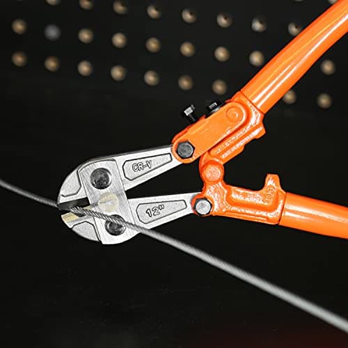 GreatNeck BC12 Bolt Cutter 12", Bolt Cutters Heavy Duty for Locks, Sheet Metal, Chain, and Wire, Non-Slip Grip, Drop Forged Hardened Alloy Steel Jaws 6