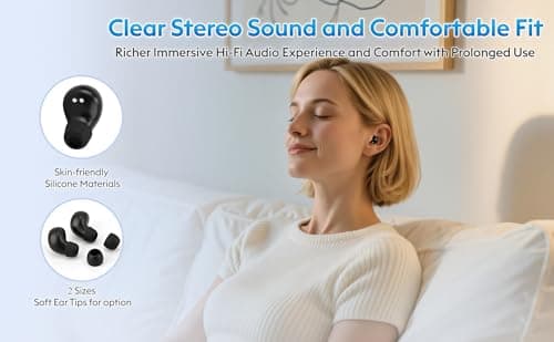 Invisible Mini Sleep Earbuds Wireless Bluetooth, Ultra-Light Comfort Fit Sleep Headphones for Side Sleepers, Unique Tumbler Portable Charging Case, Soft In-Ear Ear Plugs for Sleeping Small Ears Gym 5