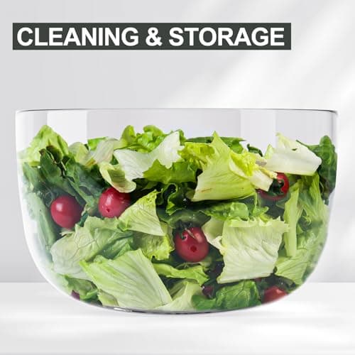 Smile mom Salad Spinner Small Lettuce Spinner Kitchen Gadgets Vegetable Washer, High Efficiency for Home Kitchen Washing & Drying Leafy Vegetables, One-Handed Handle Easy Press 3.8 Qt White 8