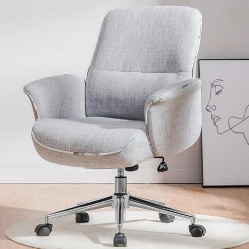 COMHOMA Office Chair with Back, Desk Chair with Wheels and Aremeats, Modern Rolling Vanity Chair with High Density Sponge Adjustable Height, Single Sofa Chair for Living Room, Home, Office, Bedroom