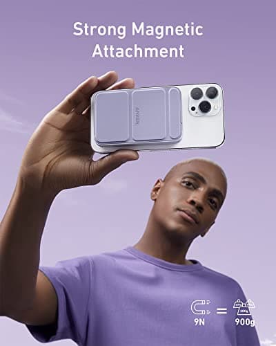 Anker 622 Magnetic Battery (MagGo), 5,000mAh Foldable Magnetic Wireless Portable Charger with Stand and USB-C Port (On The Side), Magsafe-Compatible for iPhone 16/15/14/13 Series 5