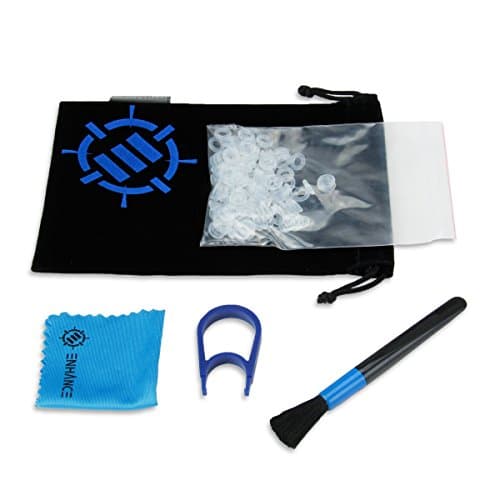 ENHANCE O Rings Mechanical Keyboard Dampener - Quiet Switch Dampeners Kit 40A Clear (140pcs), Keycap Puller, Keyboard Brush, Cloth and Accessory Bag - Mod Kit for Cherry MX, TTC, Akko Switches, More