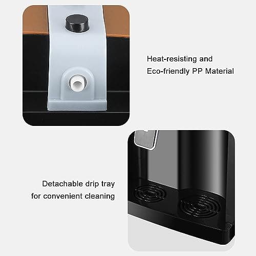 Water Dispenser, Top Loading Water Cooler for 1.2 to 5 Gallon, 3 Temperature Settings Room Temperature Water Cold Hot Water Dispenser, Bedside Water Dispenser for Home, Office, Dormitory Use 8