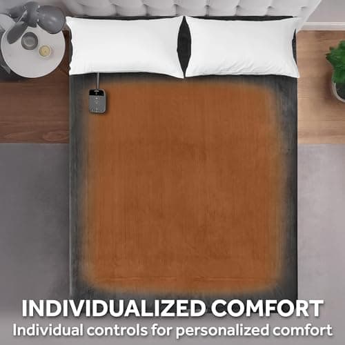 Sunbeam Electric Wi-Fi Connected Loftec Electric Heated Blanket, 10 Heat Settings, 10-Hour Auto Off, Fast Heating, Smart Heating Blanket, Voice & Wired Controller, Night Fog Grey, Full, 84" x 72" 5