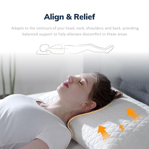 Shredded Memory Foam Pillows, Bed Pillows for Sleeping, Medium Firm Pillows Standard/Queen Size Pillow for Side Back Stomach Sleepers, Neck Support Pillow with Washable Removable Cover (1 Pack) 6