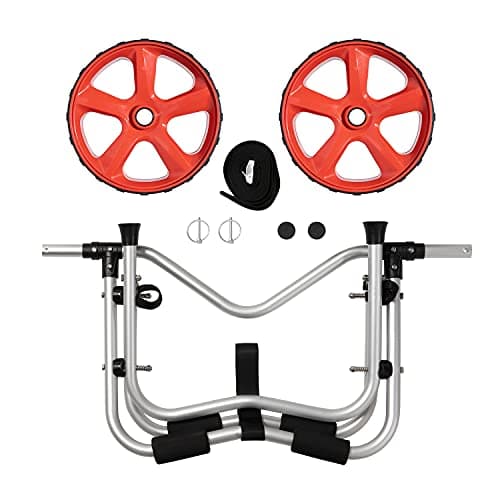 ValenLyra Heavy Duty Kayak Cart with 10-inch Solid Never-Flat Tires & Aluminum Alloy Frame | 235lbs All-Terrain Canoe Carrier for Sand, Mud, Rocks | Includes Security Straps, Quick-Release Design 6