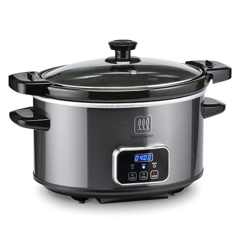 Toastmaster 4-Quart Digital Slow Cooker with Locking Lid - Food Warmer for Dip, Soups, Parties, Meal Preparation & More - Graphite
