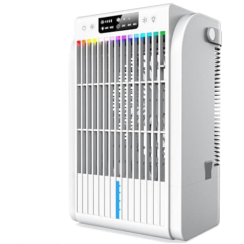 Portable Air Conditioners Fan,AI Portable AC Unit With 1500ML Water Tank,4-IN-1 Evaporative Air Cooler with Remote Control 7 Color Light Personal Mini Air Conditioner Portable for Room Office