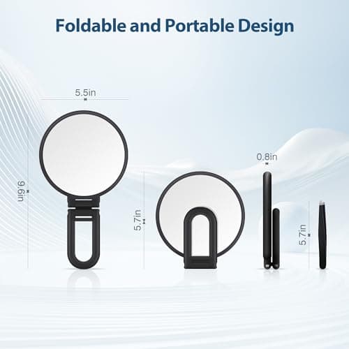 B Beauty Planet 30X Magnifying Mirror, Hand Mirror with Handle, Double Sided Hand Mirror with 30X/1X Magnification, Travel Essential Portable Foldable Makeup Mirror for Precision Makeup Black 4