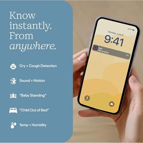 Nanit Nursery Bundle Smart Baby Monitor with Wall Mount – 1080p HD Wi-Fi Camera, Sensor-Free Breathing Monitoring, Sleep Tracking, Two-Way Audio, Night Vision, Motion & Cry Notifications, White 3