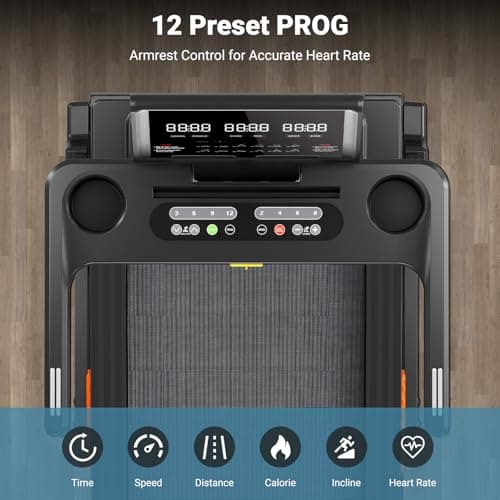 THERUN Treadmill with Incline, 3.0 HP Foldable Treadmills for Home, Brushless Motorized Incline, Treadmill for Home with 0%-12% Auto Incline, 300 LBS Capacity 5