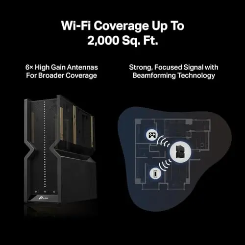 TP-Link Tri-Band BE9300 WiFi 7 Router (Archer BE550) – 6-Stream, Full 2.5G Ports, 6 Internal Antennas, Up to 2,000 sq. ft., EasyMesh Expansion, VPN 9