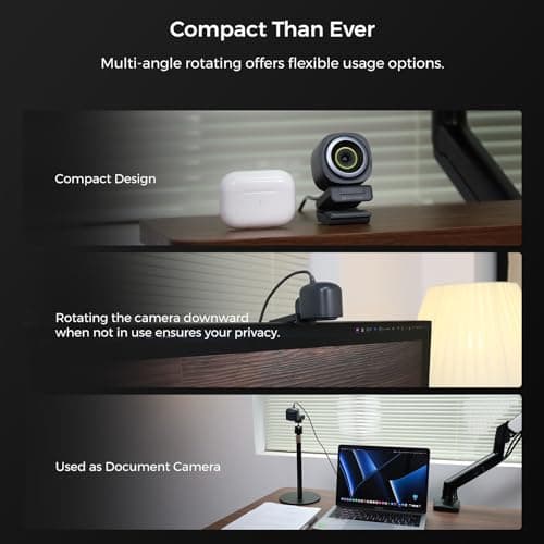 NearStream 4K Webcam for Streaming - Noise Canceling Mic, 45°-95°Adjustable FOV, Auto Focus, AI Framing, Software Control, Plug&Play, Works with Zoom/Teams/Skype/Google Meet 7