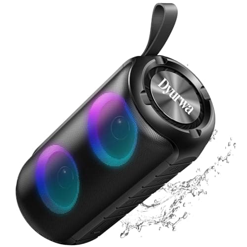 Bluetooth Speaker with 360°HD Stereo Sound, 2026 NEW Portable Wireless Speaker IPX7 Waterproof, HD Call, TWS Pairing, Built-in Mic, RGB Lights, 12H Playtime for Outdoors, Home/Travel/Praty Beach Gift