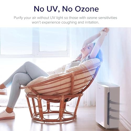 LEVOIT Air Purifier for Home Bedroom, Quiet Clean with Washable Pre-Filter for Dander, Smoke, Dust, Pollen, AHAM Verifide, Odor Eliminators for Medium Sized Rooms, Pet Hair Remover, Vital 100, White 5