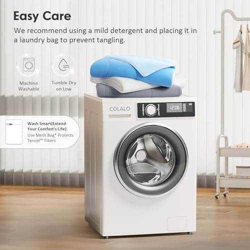 EASELAND King Tencel Cooling Comforter for Hot Sleepers - Double-Sided Lightweight and Breathable Fabric for Night Sweats - All Season Cooling Blanket Machine Washable（108x90in, Withe） 7