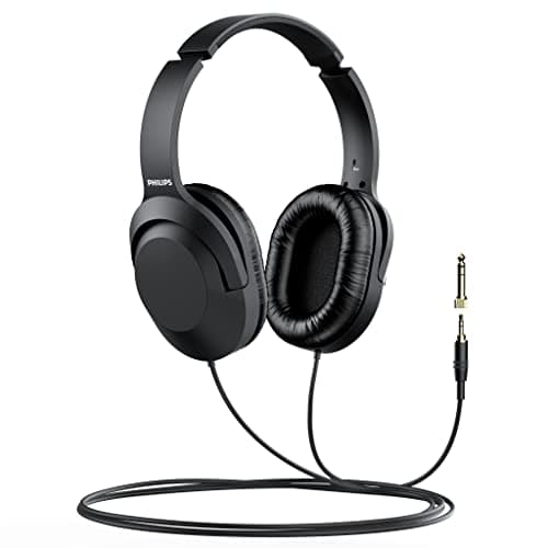 Philips Over Ear Wired Stereo Headphones for Podcasts, Studio Monitoring and Recording Headset for Computer, Keyboard and Guitar with 6.3 mm (1/4") Add On Adapter 7