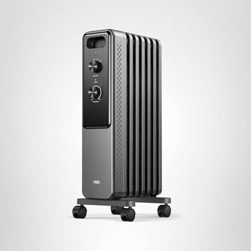 DREO Radiator Heater, Dual Knobs, 8 Safety Protection, 1500W Electric Space Heaters for Indoor Use Large Room, Energy Saving, Quiet Oil Filled Radiator for Bedroom, Adjustable Thermostat 9