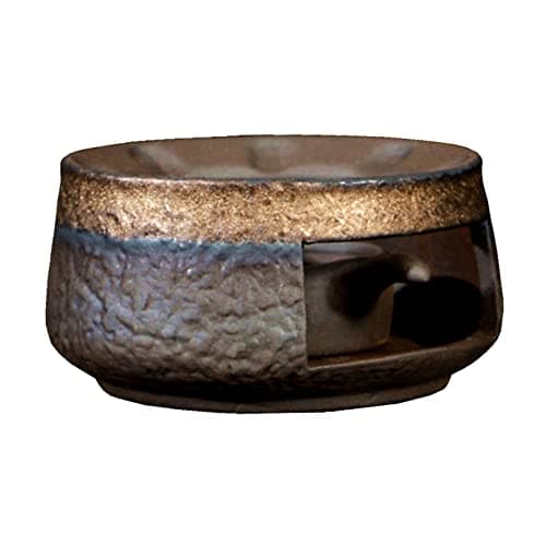 Fenyya Teapot Warmer Matte Classic Retro Ceramic Universal Tea Warmer Stand Set with Candle Holder Japanese Style for Warming Tea, Coffee and Milk etc.