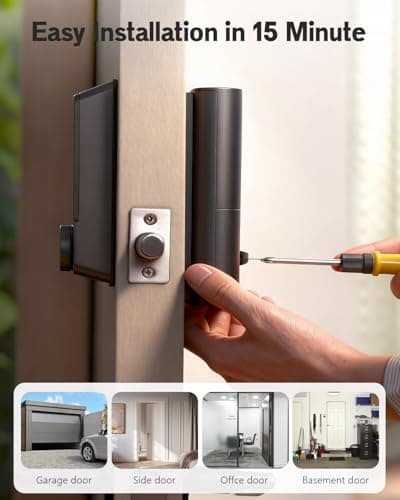 Smart Door Lock with Apple Home Key, Fingerprint Keyless Entry Door Lock Safety Keypad Deadbolt with Code, Built-in Wi-Fi, IP65, Supports Apple Homekit, Alexa, Google for Front Door or Back 7