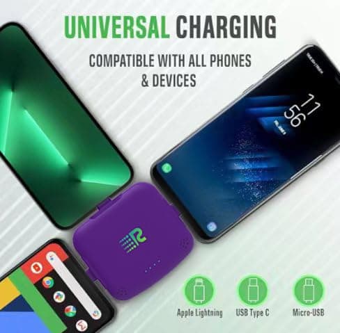 Rush Charge Universal COMET Portable Power Bank – 3200mah, 2.1A High-Speed Fast Charging - Apple Lightning, Type C, Micro-USB Charges 3 Devices at a Time Pre-Charged Compatible with iPhone 17 16 15 14 3