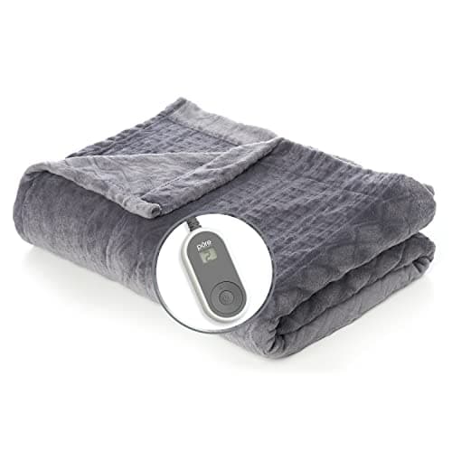 Pure Enrichment PureRelief Deluxe Heated Blanket - 10 Heat Settings, Super Soft Micromink Velvet Fabric, LCD Controller, Auto Shut-Off Timer, Machine Washable - Full Size Electric Blanket