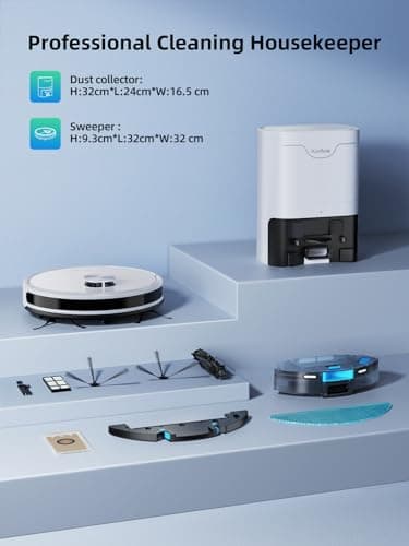 HONITURE Robot Vacuum and Mop Combo,Q6 SE Robot Vacuum Cleaner with Self-Emptying,3500pa Max Suction Laser Navigator Robotic Vacuum with Smart Mapping,180 Mins Run-Time,App Control,Ideal for Pet Hair… 8