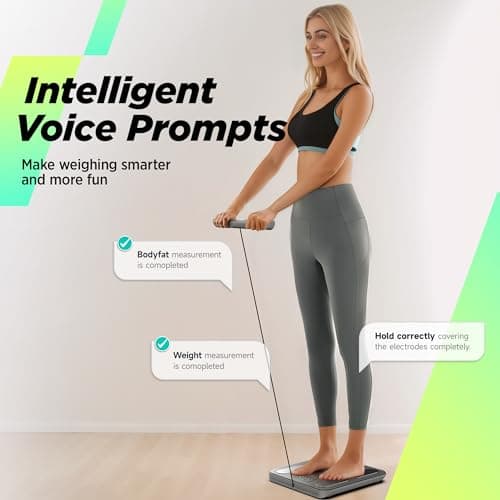 RunStar Digital Bathroom Scale for Body Weight, Body Fat, BMI 28 Measurements, Innovative 8-Electrode Smart Scales FSA&HSA Eligible with Voice Prompt Function High Accurate Bluetooth Weight Machine 5
