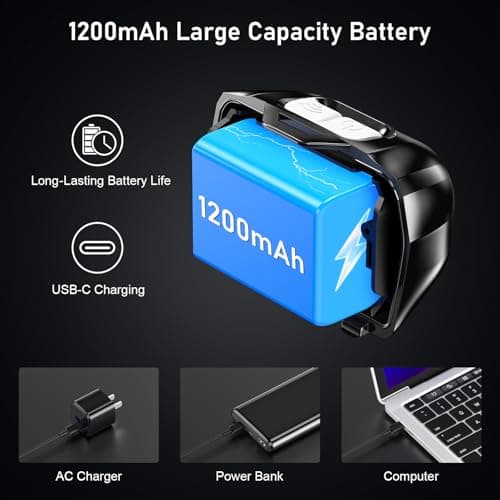 Blukar LED Headlamp Rechargeable,2000L Super Bright Headlight with Motion Sensor -Dimmable Brightness,8 Modes,Spotlight&Floodlight&Red Light Combination,IPX5 Waterproof for Hiking,Camping - 2 Pack 6