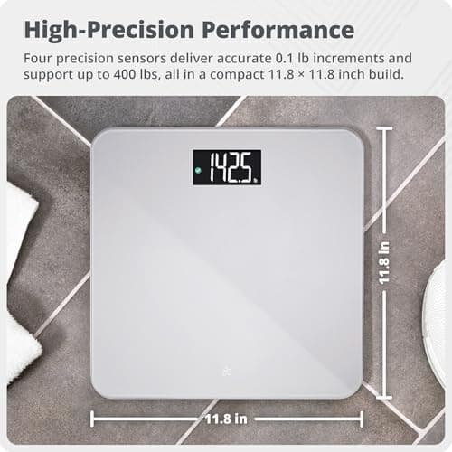 Greater Goods AccuCheck Digital Scale for Body Weight - Accurate Digital Bathroom Scale with High-Precision Sensors, Large Easy-to-Read Backlit Display, 400 lb Capacity, Auto Step-On (Gray) 5
