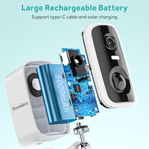 Noonkey 4MP Solar Security Camera Outdoor, 5G&2.4GHz Wireless Rechargeable Battery Cam with Spotlight/Siren, AI Human Detection, Color Night Vision, 2-Way Audio, IP65 Waterproof, Alexa,No Power Needed 7