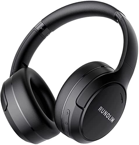 RUNOLIM Hybrid Active Noise Cancelling Headphones, Wireless Over Ear Bluetooth Headphones with Microphone, 70H Playtime, Foldable Headphone with HiFi Audio, Deep Bass for Home Travel Office