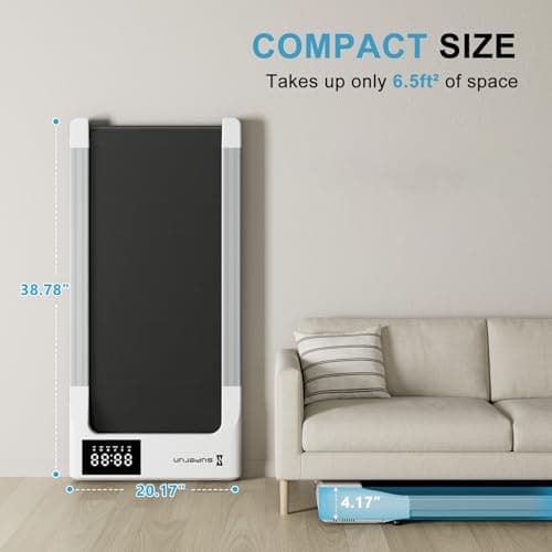 Superun Treadmills Walking Pad with 9% Auto Incline for Home Office, 3 in 1 Under Desk Walking Pad with Wide LED Display, Walking Pad with Smart APP & Remote Control, 300 Lbs Capacity 4