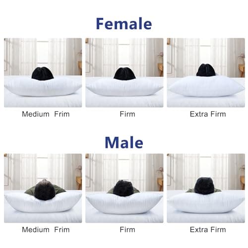 Shatex Extra Firm Pillow Standard Size 26 x 20 inch, Bed Pillow with Adjustable Insert Provides Stronger Support - for Back, Stomach & Side Sleepers,Super Firm 7