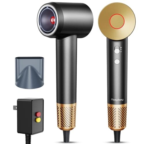 Infrared Hair Dryer, with Magnetic Nozzle - 160000 RPM Quiet lonic Blow Dryer for Women, with Frizz Control & No Heat Damage, Red Light Negative Ions, Fast Drying, for All Hair Types